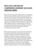 NR574 ACUTE CARE PRACTUM COMPREHENSIVE ASSESSMENT 2026 SOLVED QUESTIONS VERIFIED