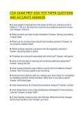 CCHI EXAM PREP 2026 TEST PAPER QUESTIONS AND ACCURATE ANSWERS