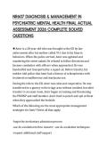 NR607 DIAGNOSIS & MANAGEMENT IN PSYCHIATRIC MENTAL HEALTH FINAL ACTUAL ASSESSMENT 2026 COMPLETE SOLVED QUESTIONS