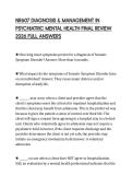 NR607 DIAGNOSIS & MANAGEMENT IN PSYCHIATRIC MENTAL HEALTH FINAL REVIEW 2026 FULL ANSWERS