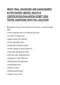 NR607 FINAL DIAGNOSIS AND MANAGEMENT IN PSYCHIATRIC MENTAL HEALTH III CERTIFICATION EVALUATION SCRIPT 2026 TESTED QUESTIONS WITH FULL SOLUTION