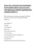 NR607 FINAL DIAGNOSIS AND MANAGEMENT IN PSYCHIATRIC MENTAL HEALTH III ACTUAL TEST PAPER 2026 COMPLETE QUESTIONS AND ANSWERS GRADED A&plus;
