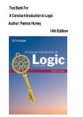 Test Bank For A Concise Introduction to Logic &ndash; 14th Edition by Patrick J&period; Hurley &vert; Latest Version