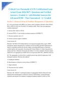 Critical Care Paramedic &lpar;CCP&rpar; Certification Exam Actual Exam 2026&sol;2027&colon; Questions and Verified Answers &vert; Graded A&plus; with Detailed Answers for Advanced EMS &ndash; Pass Guaranteed - A&plus; Graded