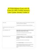 AUTISM Midterm Exam with All Correct & 100&percnt; Verified Answers &vert;Latest Update &vert;Already Graded A&plus;