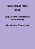 D094 Exam Prep PDF &ndash; Complete Study Guide & Exam Preparation