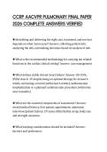 CCRP AACVPR PULMONARY FINAL PAPER 2026 COMPLETE ANSWERS VERIFIED