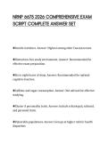 NRNP 6675 2026 COMPREHENSIVE EXAM SCRIPT COMPLETE ANSWER SET