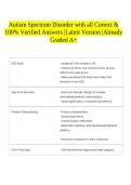 Autism Spectrum Disorder with all Correct & 100&percnt; Verified Answers &vert;Latest Version &vert;Already Graded A&plus; 