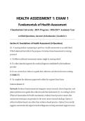 HEALTH ASSESSMENT 1&colon; EXAM 1 Fundamentals of Health Assessment ACTUAL 2026&sol;2027 &vert; Chamberlain BSN &vert; Verified Q&A with Rationales &vert; Head-to-Toe Techniques &vert; Pass Guaranteed - Graded A&plus;