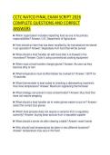 CCTC NATCO FINAL EXAM SCRIPT 2026 COMPLETE QUESTIONS AND CORRECT ANSWERS