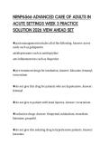 NRNP6566 ADVANCED CARE OF ADULTS IN ACUTE SETTINGS WEEK 3 PRACTICE SOLUTION 2026 VIEW AHEAD SET