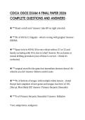 CDCA OSCE EXAM 4 FINAL PAPER 2026 COMPLETE QUESTIONS AND ANSWERS