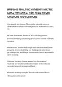 NRNP6645 FINAL PSYCHOTHERAPY MULTIPLE MODALITIES ACTUAL 2026 EXAM SOLVED QUESTIONS AND SOLUTIONS