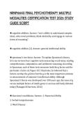 NRNP6645 FINAL PSYCHOTHERAPY MULTIPLE MODALITIES CERTIFICATION TEST 2026 STUDY GUIDE SCRIPT