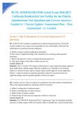 RCFE ADMINISTRATOR Actual Exam 2026&sol;2027&colon; California Residential Care Facility for the Elderly Administrator Test Questions and Correct Answers &vert; Graded A&plus; &vert; Newest Update &vert; Guaranteed Pass &ndash; Pass Guaranteed - A&plus; Graded