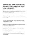 NRNP6645 FINAL PSYCHOTHERAPY MULTIPLE MODALITIES COMPREHENSIVE 2026 REVIEW SHEET COMPLETE SET