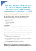 WGU D570 COGNITIVE PSYCHOLOGY OA ACTUAL EXAM 2026&sol;2027&colon; Questions with Correct Answers &vert; Latest Updated &vert; Graded A&plus; &vert; Guaranteed Pass &ndash; Pass Guaranteed - A&plus; Graded