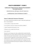 HEALTH ASSESSMENT 1&colon; EXAM 2 ACTUAL 2026&sol;2027 &vert; Chamberlain BSN &vert; Expert Verified Q&A with Rationales &vert; Advanced Assessment Techniques &vert; Pass Guaranteed - Graded A