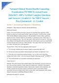 National Clinical Mental Health Counseling Examination &lpar;NCMHCE&rpar; Actual Exam 2026&sol;2027&colon; 100&percnt; Verified Complete Questions and Answers &vert; Graded A&plus; for NBCC Success &ndash; Pass Guaranteed - A&plus; Graded