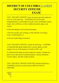 DISTRICT OF COLUMBIA  SECURITY OFFICER  EXAM QUESTIONS AND ANSWERS 2026