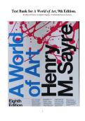 Test Bank for A World of Art&comma; 9th Edition by Henry M&period; Sayre &vert; Complete Chapters &vert; Verified Questions & Answers &vert; Art Appreciation Exam Prep & Visual Literacy Study Guide