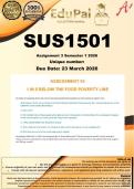 SUS1501 Assignment 3 &lpar;COMPLETE ANSWERS&rpar; Semester 1 2026 - DUE 23 March 2026
