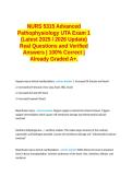  NURS 5315 Advanced Pathophysiology UTA Exam 1 &lpar;Latest 2025 &sol; 2026 Update&rpar; Real Questions and Verified Answers &vert; 100&percnt; Correct &vert; Already Graded A&plus;&period;