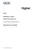 GCSE OCR 2025 MATHEMATICS HIGHER TIER PAPER 5 INCLUDING MARK SCHEME