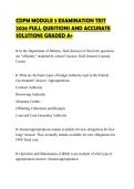 CDFM MODULE 3 EXAMINATION TEST 2026 FULL QUESTIONS AND ACCURATE SOLUTIONS GRADED A&plus;