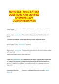  NURS 5315- Test 3 LATEST QUESTIONS AND VERIFIED ANSWERS 100&percnt; GUARANTEED PASS