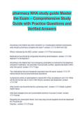 Pharmacy NHA Study Guide Master the Exam 2026&sol;2027 &vert; Complete Questions & Verified Answers