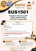 SUS1501 Assignment 2 &lpar;COMPLETE ANSWERS&rpar; Semester 2 2026 &lpar;232431&rpar;- DUE 14 August 2026