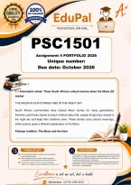 PSC1501 Assignment 4 Portfolio &lpar;COMPLETE ANSWERS&rpar; 2026 - DUE  October 2026