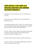 CDFM MODULE 3 TEST BANK 2026 UPDATED QUESTIONS AND VERIFIED SOLUTIONS GRADED A&plus;