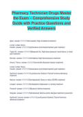 Pharmacy Technician Drugs Master the Exam 2026&sol;2027 &vert; Verified Practice Questions & Study Guide