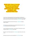 NURS 5315&colon; Exam 5 Concept and Clinical Condition &lpar;GI System&rpar; EXAM LATEST QUESTIONS AND VERIFIED ANSWERS 100&percnt; GUARANTEED PASS
