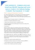 CSET SUBTEST IV &ndash; WORLD LANGUAGE Actual Exam 2026&sol;2027&colon; Questions and Correct Answers &vert; Graded A&plus; for California Teaching Credential &ndash; Pass Guaranteed - A&plus; Graded
