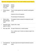 Operations Management Exam &num;1 Test with Verified Answers Rated A