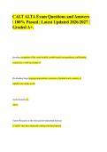 CALT ALTA Exam Questions and Answers &vert; 100&percnt; Passed &vert; Latest Updated 2026&sol;2027 &vert; Graded A&plus;&period;