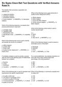 Six Sigma Green Belt Test Questions with Verified Answers Rated A