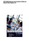 Complete Test Bank&colon; Business Law in Canada &lpar;13th Edition&rpar; &ndash; Richard A&period; Yates
