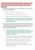 ATI PN Pharmacology Practice A 2026 &vert; Questions with  Correct Answers &vert; Latest Update 2026 &vert; Exam Prep &vert;  Graded A&plus;