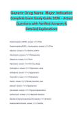 Generic Drug Name & Major Indication Complete Exam Study Guide 2026&sol;2027 &vert; Pharmacy Technician Exam Prep