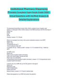 Institutional Pharmacy Dispensing Process Complete Exam Study Guide 2026&sol;2027 &vert; Practice Questions & Verified Answers