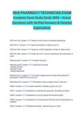 NHA Pharmacy Technician Exam Complete Exam Study Guide 2026&sol;2027 &vert; Practice Questions & Verified Answers