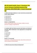 NR-324 Adult Health I Exam 1 Questions And  Correct Answers &lpar;Verified Answers&rpar; Plus  Rationales 2025&sol;2026 Q&A &vert; Instant Download  Pdf