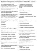 Operations Management Test Questions with Verified Answers