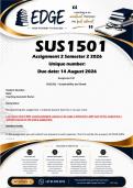 SUS1501 Assignment 2 &lpar;ANSWERS&rpar; Semester 2 2026 - DISTINCTION GUARANTEED