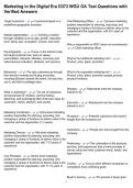 Marketing in the Digital Era D373 WGU OA Test Questions with Verified Answers